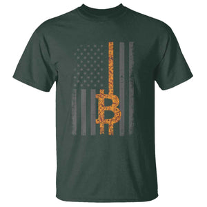 BTC Bitcoin American Flag T Shirt Crypto Buy the Dip TS10 Dark Forest Green Print Your Wear