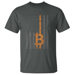 BTC Bitcoin American Flag T Shirt Crypto Buy the Dip TS10 Dark Heather Print Your Wear