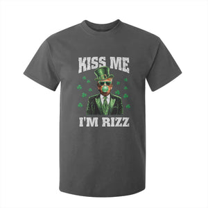 St. Patrick's Day Trump Bubble Gum T Shirt For Kid Funny Irish Kiss Me I'm Rizz TS10 Dark Heather Print Your Wear