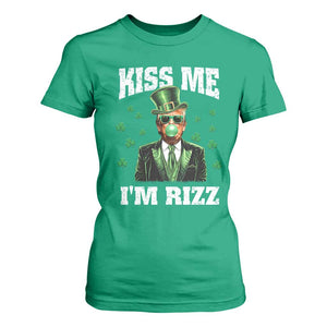 St. Patrick's Day Trump Bubble Gum T Shirt For Women Funny Irish Kiss Me I'm Rizz TS10 Irish Green Print Your Wear