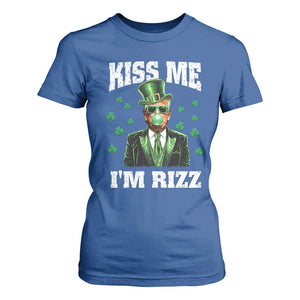 St. Patrick's Day Trump Bubble Gum T Shirt For Women Funny Irish Kiss Me I'm Rizz TS10 Royal Blue Print Your Wear