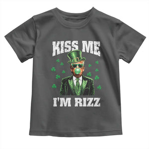 St. Patrick's Day Trump Bubble Gum Toddler T Shirt Funny Irish Kiss Me I'm Rizz TS10 Dark Heather Print Your Wear