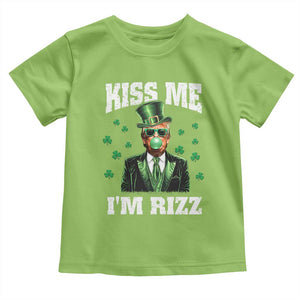 St. Patrick's Day Trump Bubble Gum Toddler T Shirt Funny Irish Kiss Me I'm Rizz TS10 Lime Print Your Wear