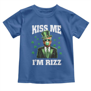 St. Patrick's Day Trump Bubble Gum Toddler T Shirt Funny Irish Kiss Me I'm Rizz TS10 Royal Blue Print Your Wear