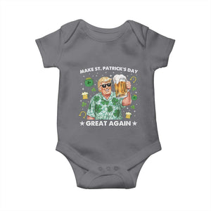 Funny Trump St Patrick's Day Baby Onesie Funny Beer Drinking TS10 Charcoal Print Your Wear