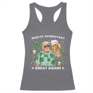 Funny Trump St Patrick's Day Racerback Tank Top Funny Beer Drinking TS10 Charcoal Print Your Wear