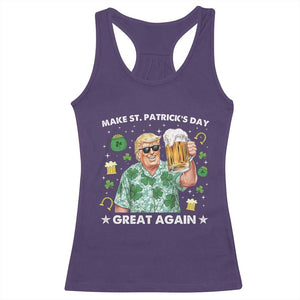 Funny Trump St Patrick's Day Racerback Tank Top Funny Beer Drinking TS10 Purple Print Your Wear