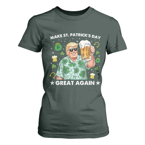 Funny Trump St Patrick's Day T Shirt For Women Funny Beer Drinking TS10 Dark Forest Green Print Your Wear