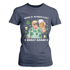 Funny Trump St Patrick's Day T Shirt For Women Funny Beer Drinking TS10 Navy Print Your Wear