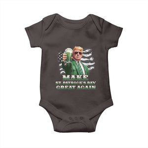 Make St Patricks Day Great Again Trump Baby Onesie Funny Irish American Flag TS10 Dark Chocolate Print Your Wear