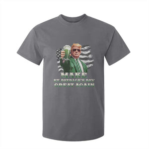Make St Patricks Day Great Again Trump T Shirt For Kid Funny Irish American Flag TS10 Charcoal Print Your Wear