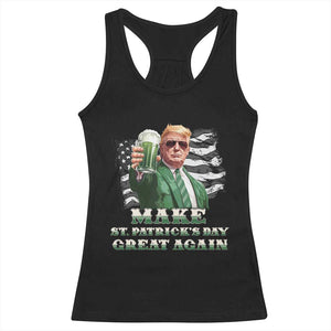 Make St Patricks Day Great Again Trump Racerback Tank Top Funny Irish American Flag TS10 Black Print Your Wear