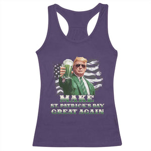 Make St Patricks Day Great Again Trump Racerback Tank Top Funny Irish American Flag TS10 Purple Print Your Wear