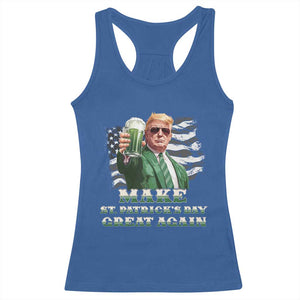 Make St Patricks Day Great Again Trump Racerback Tank Top Funny Irish American Flag TS10 Royal Blue Print Your Wear