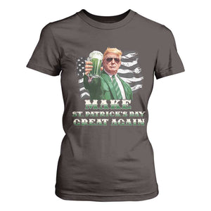 Make St Patricks Day Great Again Trump T Shirt For Women Funny Irish American Flag TS10 Dark Chocolate Print Your Wear