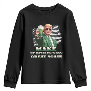 Make St Patricks Day Great Again Trump Youth Sweatshirt Funny Irish American Flag TS10 Black Print Your Wear