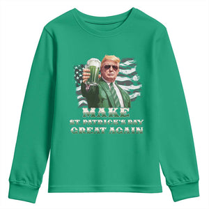 Make St Patricks Day Great Again Trump Youth Sweatshirt Funny Irish American Flag TS10 Irish Green Print Your Wear