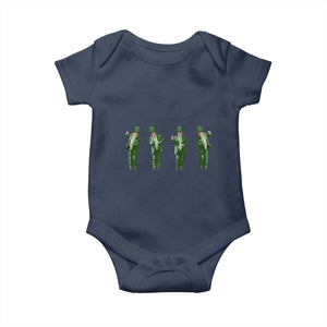 Dancing Trump Funny St Patricks Day Baby Onesie TS10 Navy Print Your Wear
