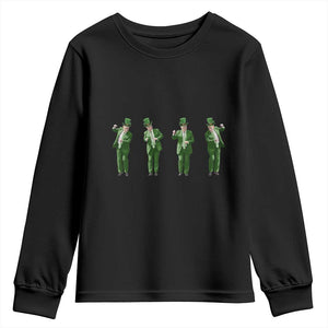 Dancing Trump Funny St Patricks Day Youth Sweatshirt TS10 Black Print Your Wear