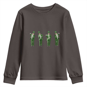 Dancing Trump Funny St Patricks Day Youth Sweatshirt TS10 Dark Chocolate Print Your Wear