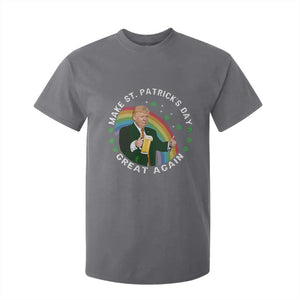 Funny Trump Make St Patrick's Day Great Again T Shirt For Kid Lucky Shamrock Beer Drinking Trump TS10 Charcoal Print Your Wear