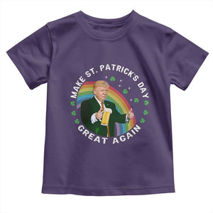 Funny Trump Make St Patrick's Day Great Again Toddler T Shirt Lucky Shamrock Beer Drinking Trump TS10 Purple Print Your Wear