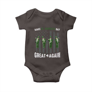 Make St Patrick's Day Great Again Shamrock Trump Baby Onesie American Flag TS10 Dark Chocolate Print Your Wear