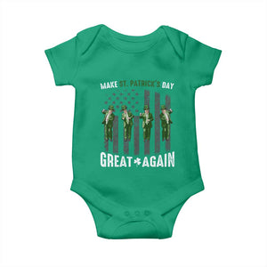 Make St Patrick's Day Great Again Shamrock Trump Baby Onesie American Flag TS10 Irish Green Print Your Wear