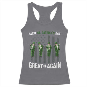 Make St Patrick's Day Great Again Shamrock Trump Racerback Tank Top American Flag TS10 Charcoal Print Your Wear