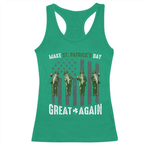 Make St Patrick's Day Great Again Shamrock Trump Racerback Tank Top American Flag TS10 Irish Green Print Your Wear