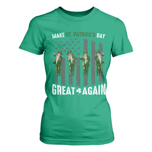 Make St Patrick's Day Great Again Shamrock Trump T Shirt For Women American Flag TS10 Irish Green Print Your Wear