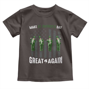 Make St Patrick's Day Great Again Shamrock Trump Toddler T Shirt American Flag TS10 Dark Chocolate Print Your Wear