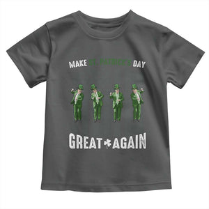 Make St Patrick's Day Great Again Shamrock Trump Toddler T Shirt American Flag TS10 Dark Heather Print Your Wear