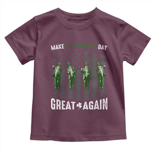 Make St Patrick's Day Great Again Shamrock Trump Toddler T Shirt American Flag TS10 Maroon Print Your Wear