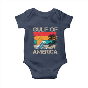 Gulf Of USA Baby Onesie Funny Beach Summer Vacation Retro Vintage TS10 Navy Print Your Wear