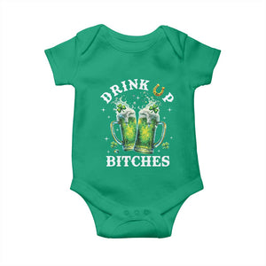 Drink Up Bitches Funny St Patricks Day Baby Onesie Irish Beer Lovers TS10 Irish Green Print Your Wear
