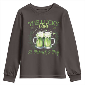 Irish Cat Eating Ramen Noodles Cute Anime St Patrick's Day Youth Sweatshirt The Lucky Club TS10 Dark Chocolate Print Your Wear
