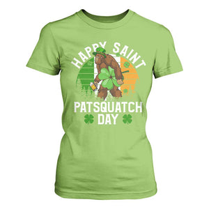 St Patricks Day Bigfoot T Shirt For Women Irish Shamrock Sasquatch Beer Lovers TS10 Lime Print Your Wear