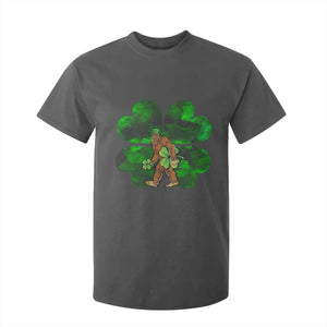 St Patricks Day Lucky Shamrock Bigfoot T Shirt For Kid Funny Sasquatch Irish TS10 Dark Heather Print Your Wear