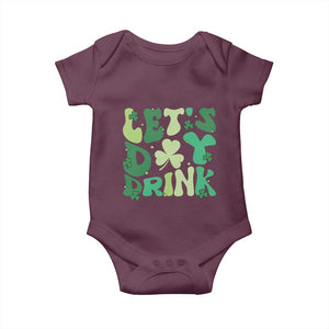 St. Patrick's Day Irish Pub Baby Onesie Let's Day Drink TS10 Maroon Print Your Wear