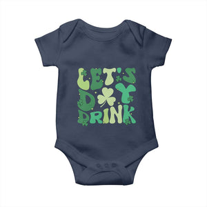 St. Patrick's Day Irish Pub Baby Onesie Let's Day Drink TS10 Navy Print Your Wear