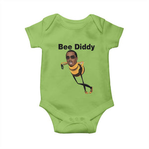 Bee Diddy Baby Onesie Dark Humor Internet Meme Brainrot Gen Z TS10 Lime Print Your Wear