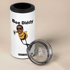 Bee Diddy 4 in 1 Can Cooler Tumbler Dark Humor Internet Meme Brainrot Gen Z TS10 Print Your Wear