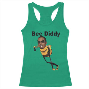 Bee Diddy Racerback Tank Top Dark Humor Internet Meme Brainrot Gen Z TS10 Irish Green Print Your Wear