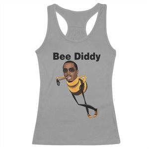 Bee Diddy Racerback Tank Top Dark Humor Internet Meme Brainrot Gen Z TS10 Sport Gray Print Your Wear