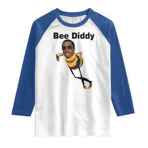 Bee Diddy Raglan Shirt Dark Humor Internet Meme Brainrot Gen Z TS10 White Royal Print Your Wear