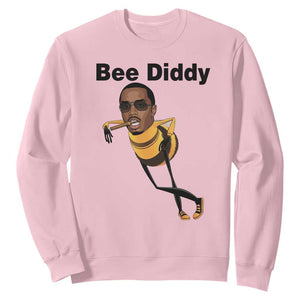 Bee Diddy Sweatshirt Dark Humor Internet Meme Brainrot Gen Z TS10 Light Pink Print Your Wear