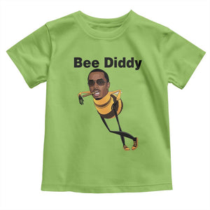 Bee Diddy Toddler T Shirt Dark Humor Internet Meme Brainrot Gen Z TS10 Lime Print Your Wear