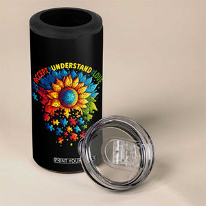 Autism Acceptance Sunflower Puzzle 4 in 1 Can Cooler Tumbler Accept Understand Love ASD TS10 Print Your Wear