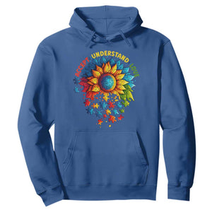 Autism Acceptance Sunflower Puzzle Hoodie Accept Understand Love ASD TS10 Royal Blue Print Your Wear
